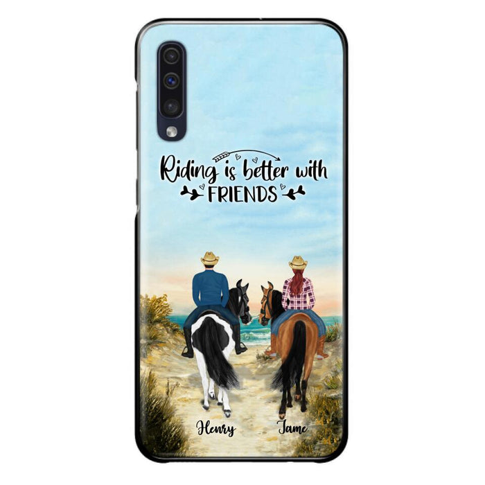 Custom Personalized Friend Riding Horse Phone Case - Best Gift For Horse Love -Riding Is Better With Friends - Case For iPhone And Samsung