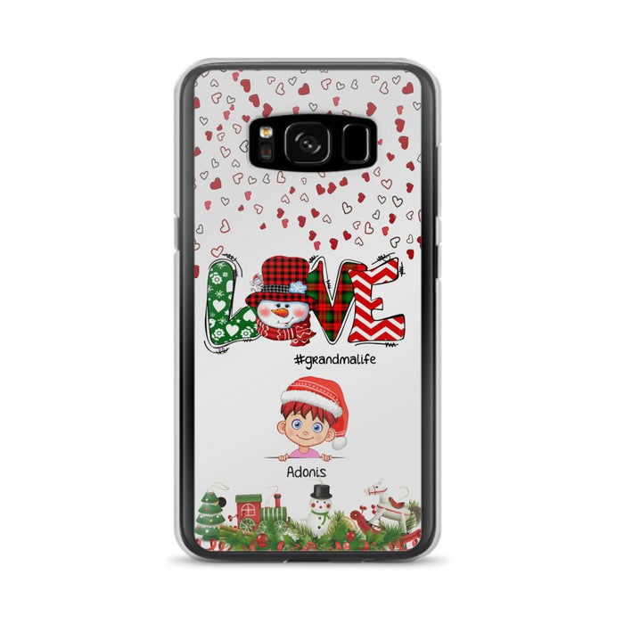 Custom Personalized Christmas Grandmalife Phone Case - Upto 6 Kids - Christmas Gift For Grandma, Mama - Case For iPhone And Samsung