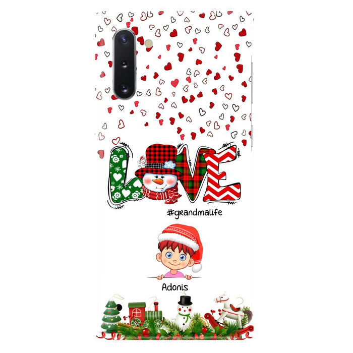 Custom Personalized Christmas Grandmalife Phone Case - Upto 6 Kids - Christmas Gift For Grandma, Mama - Case For iPhone And Samsung