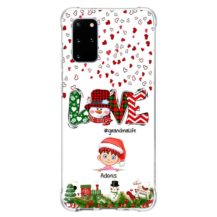 Custom Personalized Christmas Grandmalife Phone Case - Upto 6 Kids - Christmas Gift For Grandma, Mama - Case For iPhone And Samsung