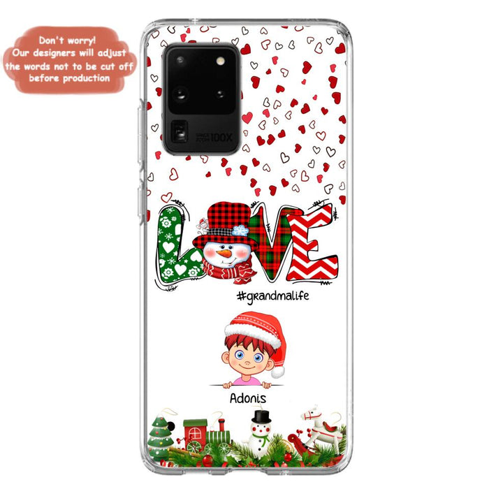 Custom Personalized Christmas Grandmalife Phone Case - Upto 6 Kids - Christmas Gift For Grandma, Mama - Case For iPhone And Samsung