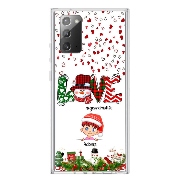 Custom Personalized Christmas Grandmalife Phone Case - Upto 6 Kids - Christmas Gift For Grandma, Mama - Case For iPhone And Samsung