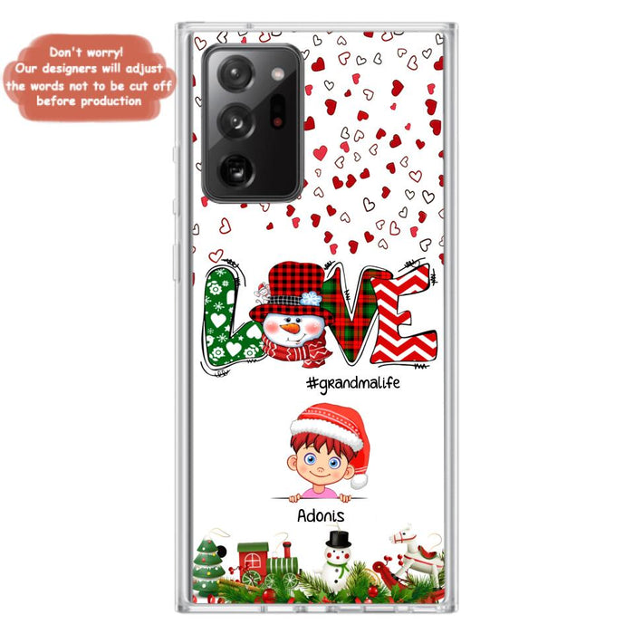 Custom Personalized Christmas Grandmalife Phone Case - Upto 6 Kids - Christmas Gift For Grandma, Mama - Case For iPhone And Samsung