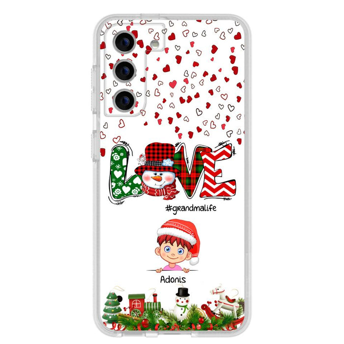 Custom Personalized Christmas Grandmalife Phone Case - Upto 6 Kids - Christmas Gift For Grandma, Mama - Case For iPhone And Samsung