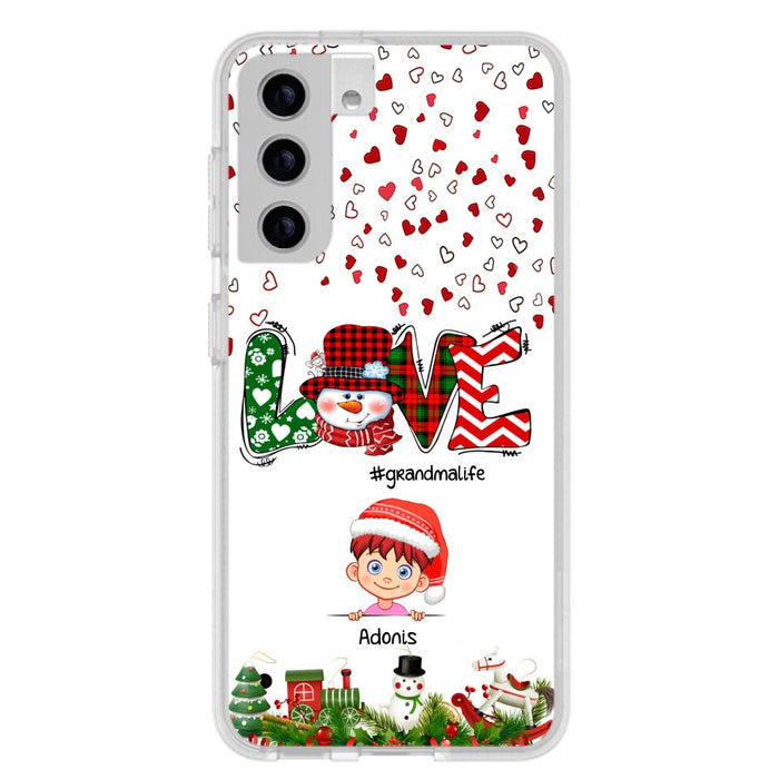 Custom Personalized Christmas Grandmalife Phone Case - Upto 6 Kids - Christmas Gift For Grandma, Mama - Case For iPhone And Samsung