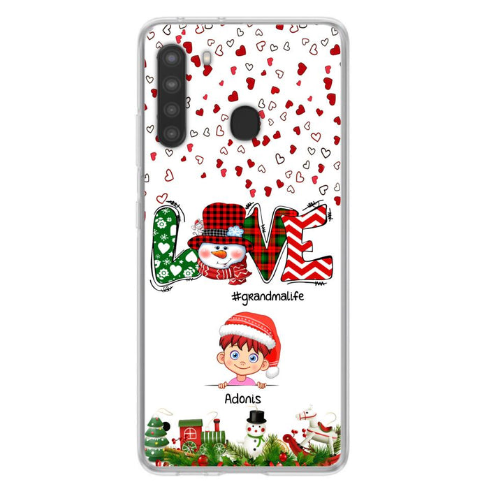 Custom Personalized Christmas Grandmalife Phone Case - Upto 6 Kids - Christmas Gift For Grandma, Mama - Case For iPhone And Samsung