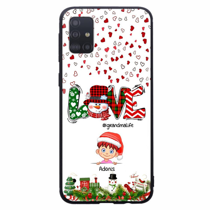 Custom Personalized Christmas Grandmalife Phone Case - Upto 6 Kids - Christmas Gift For Grandma, Mama - Case For iPhone And Samsung