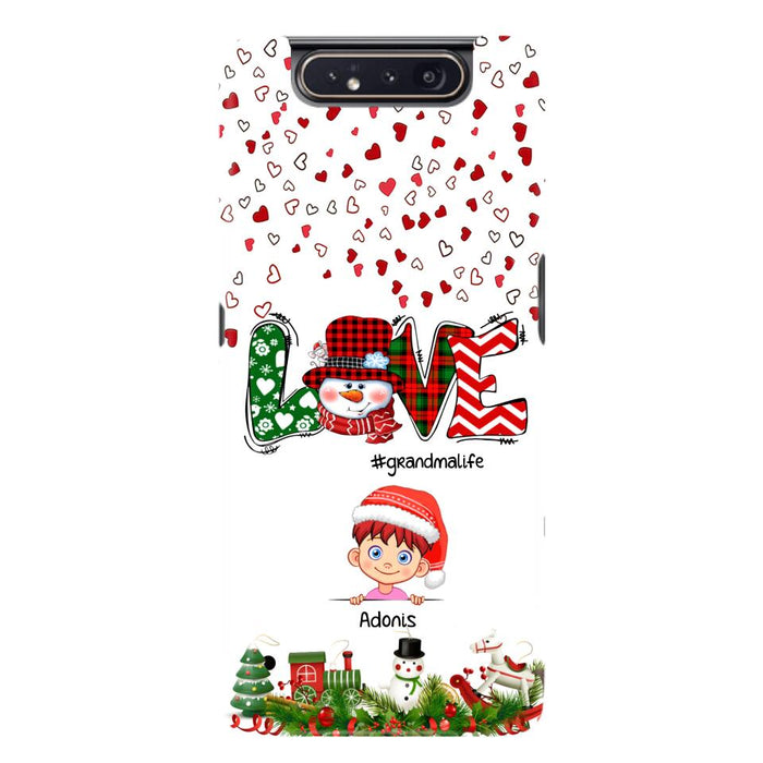 Custom Personalized Christmas Grandmalife Phone Case - Upto 6 Kids - Christmas Gift For Grandma, Mama - Case For iPhone And Samsung