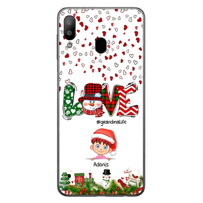 Custom Personalized Christmas Grandmalife Phone Case - Upto 6 Kids - Christmas Gift For Grandma, Mama - Case For iPhone And Samsung