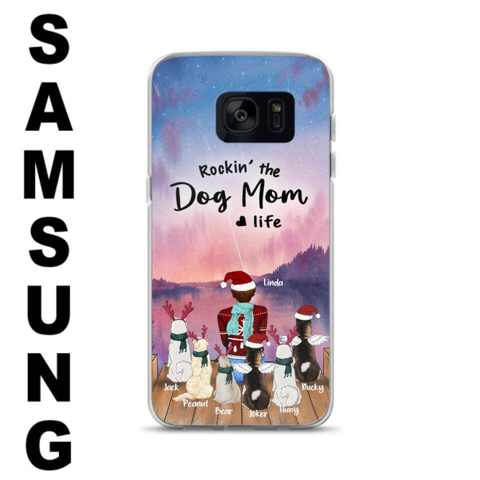 Personalized Christmas Pet Mom/Dad Phone Case - Up to 6 Pets - Rock'in The Dog Mom Life