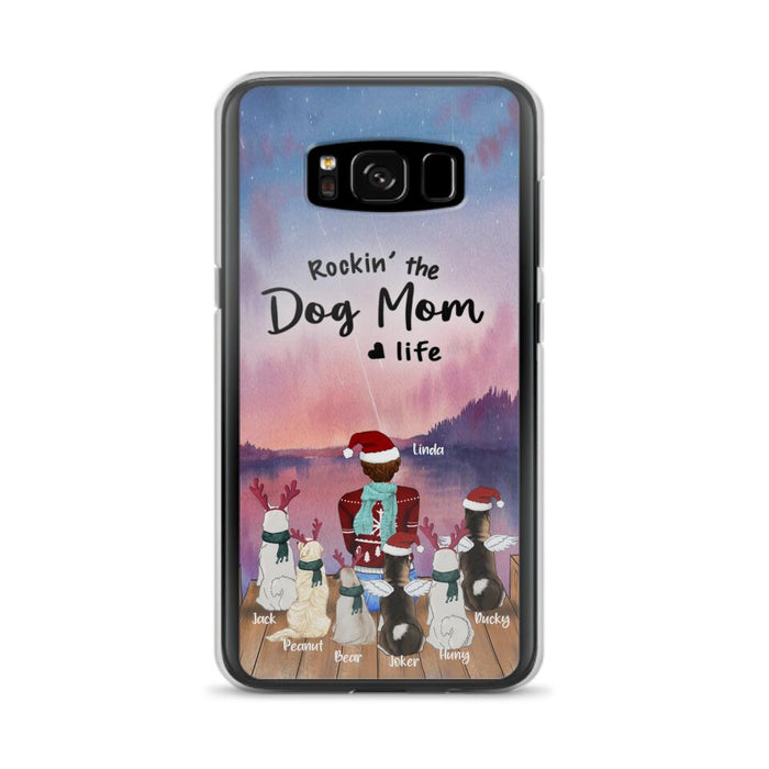 Personalized Christmas Pet Mom/Dad Phone Case - Up to 6 Pets - Rock'in The Dog Mom Life