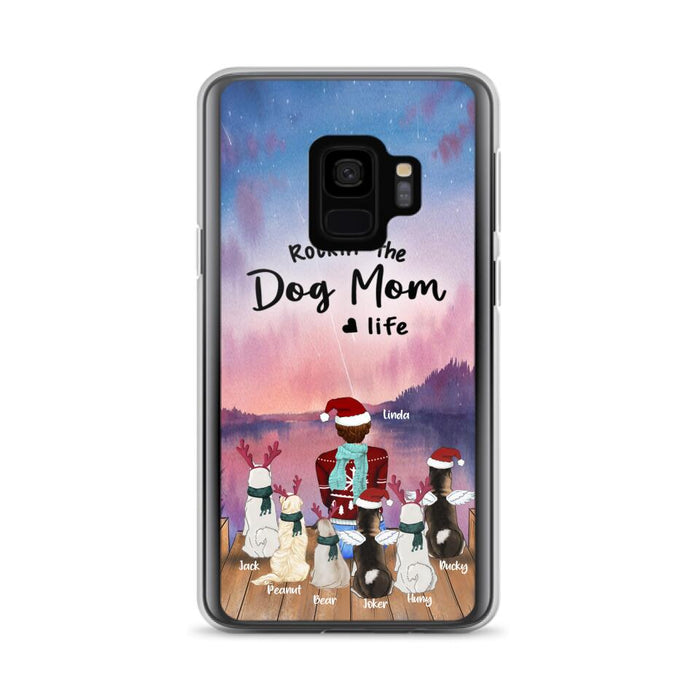 Personalized Christmas Pet Mom/Dad Phone Case - Up to 6 Pets - Rock'in The Dog Mom Life