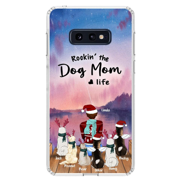 Personalized Christmas Pet Mom/Dad Phone Case - Up to 6 Pets - Rock'in The Dog Mom Life