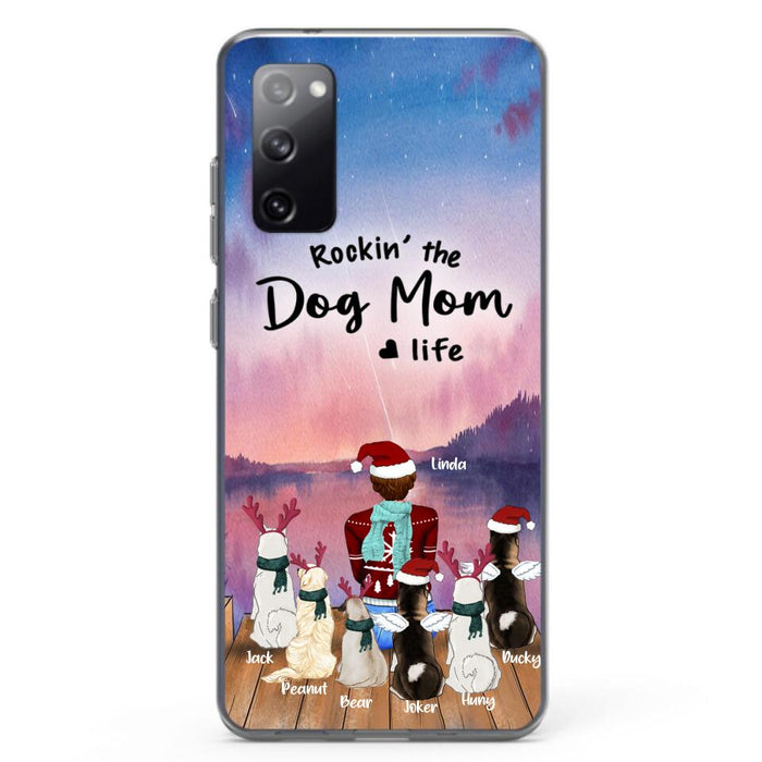 Personalized Christmas Pet Mom/Dad Phone Case - Up to 6 Pets - Rock'in The Dog Mom Life