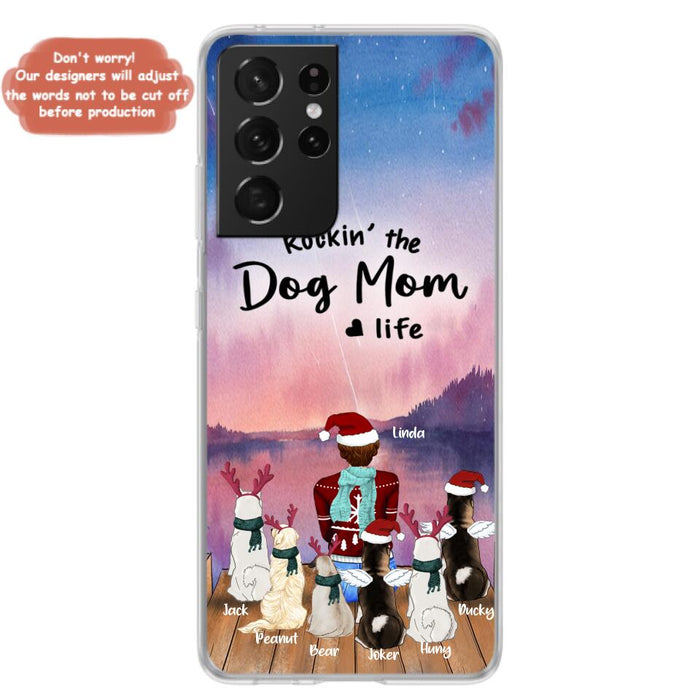 Personalized Christmas Pet Mom/Dad Phone Case - Up to 6 Pets - Rock'in The Dog Mom Life