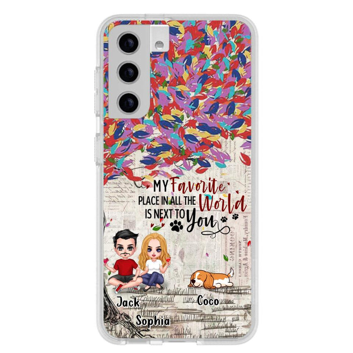 Custom Personalized Couple And Dogs Phone Case - Up to 3 Dogs - Best Gift For Dog Lovers - You And Me & The Dogs - Case For iPhone/Samsung