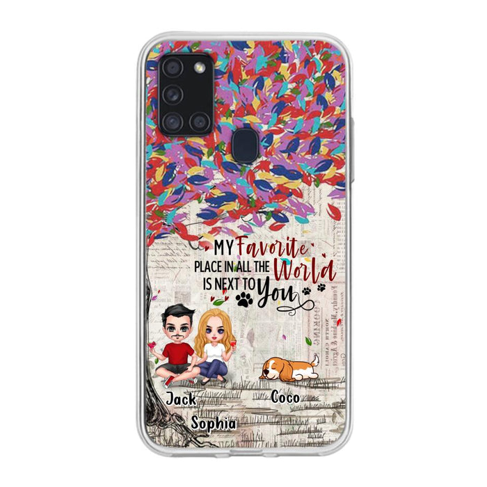 Custom Personalized Couple And Dogs Phone Case - Up to 3 Dogs - Best Gift For Dog Lovers - You And Me & The Dogs - Case For iPhone/Samsung