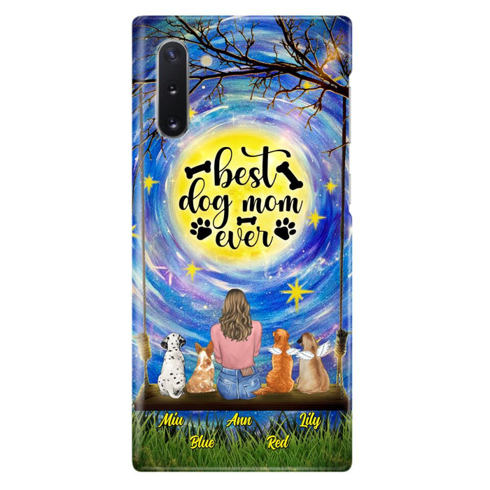 Custom Personalized Dog Mom Phone Case - Upto 4 Dogs - Gift Idea For Dog Lovers - I Love You To the Moon And Back - Case For iPhone/Samsung