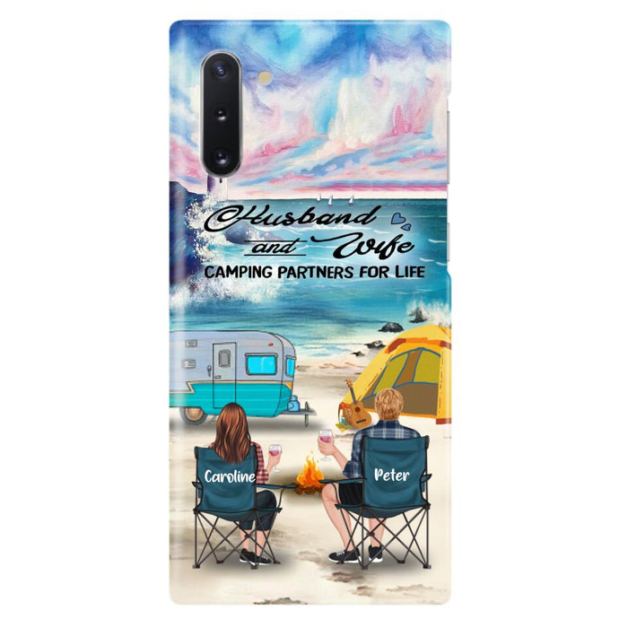 Custom Personalized Beach Camping Phone Case - Couple/ Parents With Upto 3 Kids And 3 Pets - Gift Idea For Camping Lover - Case For iPhone And Samsung