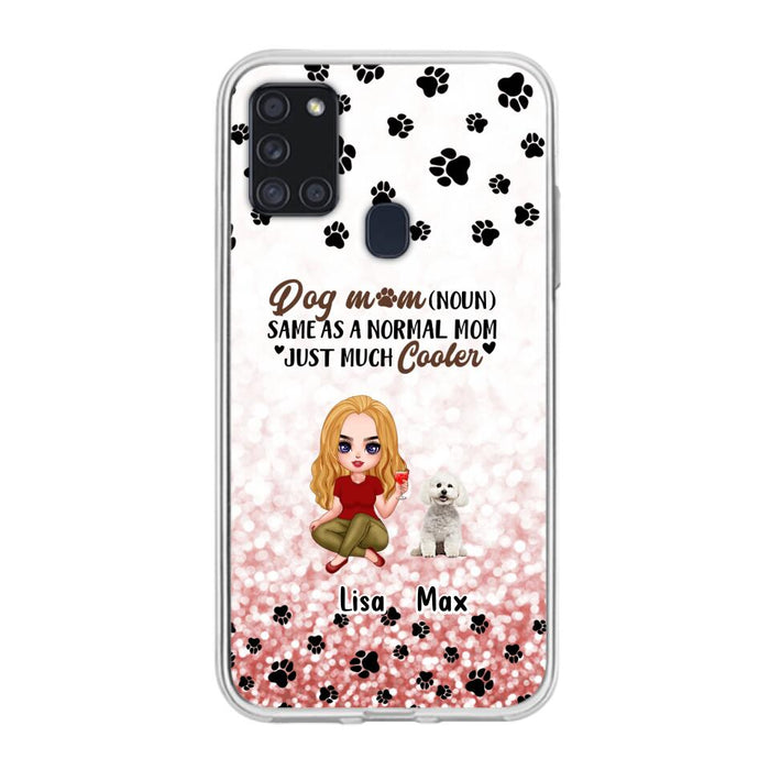 Custom Personalized Dog Mom Phone Case - Upto 6 Dogs - Best Gift For Dog Lover - Crazy Dog Mom - Case For iPhone/Samsung