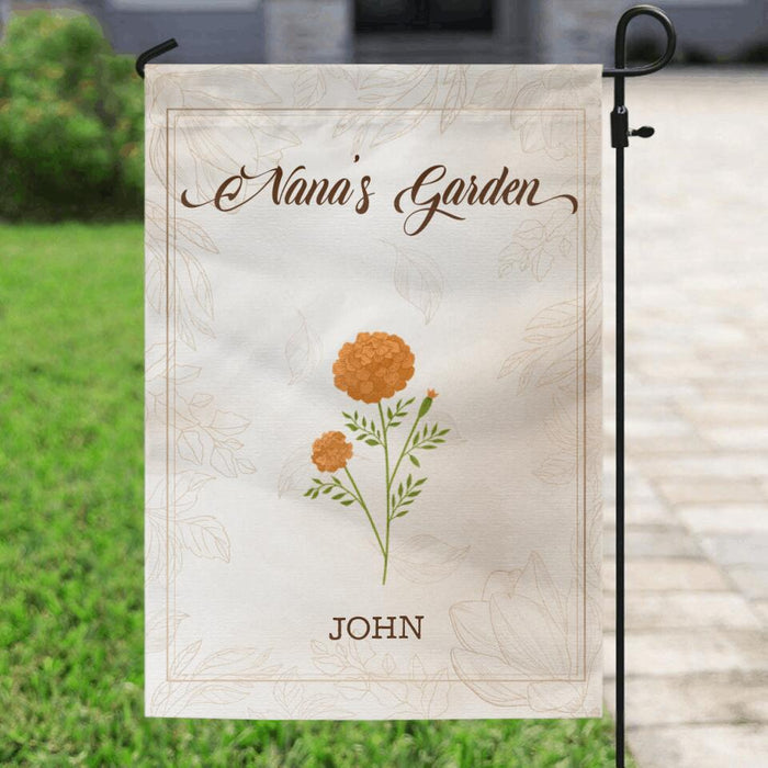 Custom Personalized Nana's Garden Flag Sign - Gift Idea For Grandma With Upto 9 Grandkids