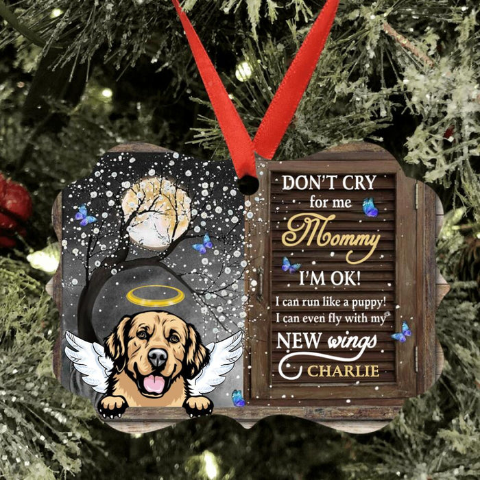 Custom Personalized Memorial Dog Ornament -  Upto 4 Dogs - Best Gift For Dog Lover - Don't Cry For Me Mommy