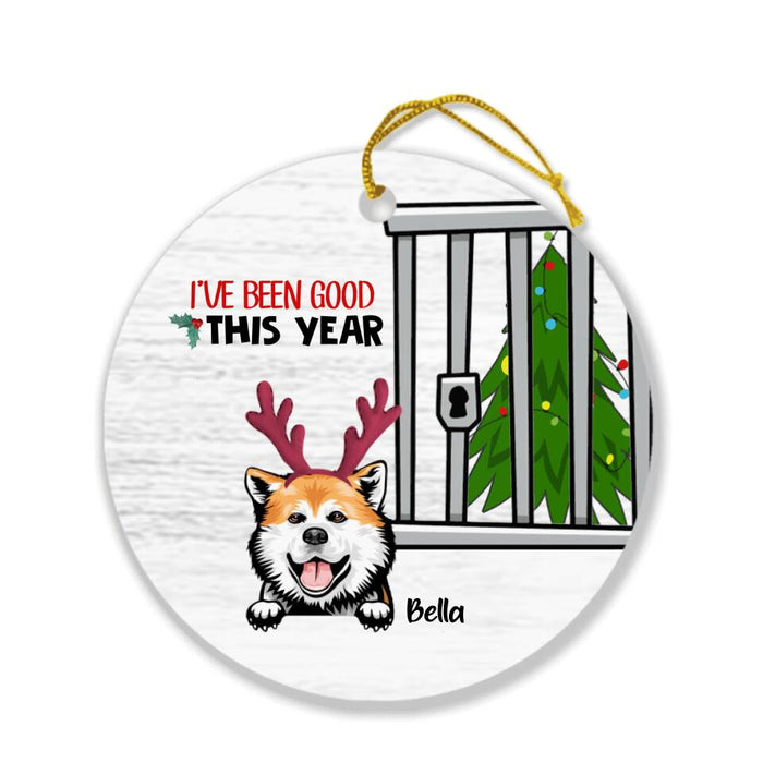 Custom Personalized Christmas Cat Dog Ornament - Upto 3 Pets - Christmas Gift For Cat/ Dog Lover - We've Been Good This Year