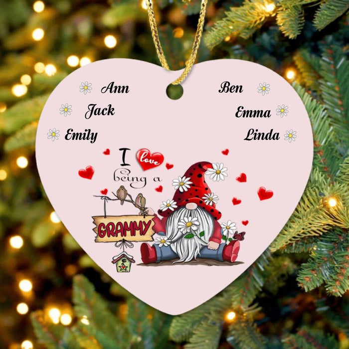 Custom Personalized Grandma Ornament -  Upto 6 Kids - Best Gift For Family - I Love Being A Grammy - R5OIKQ