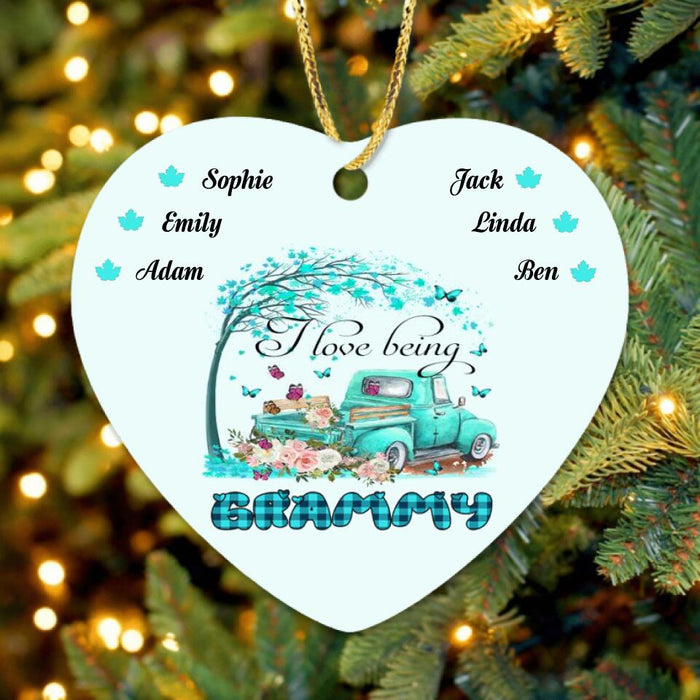 Custom Personalized Grandma Ornament - Upto 6 Kids - Best Gift For Family - I Love Being A Grandny - R5OIKQ