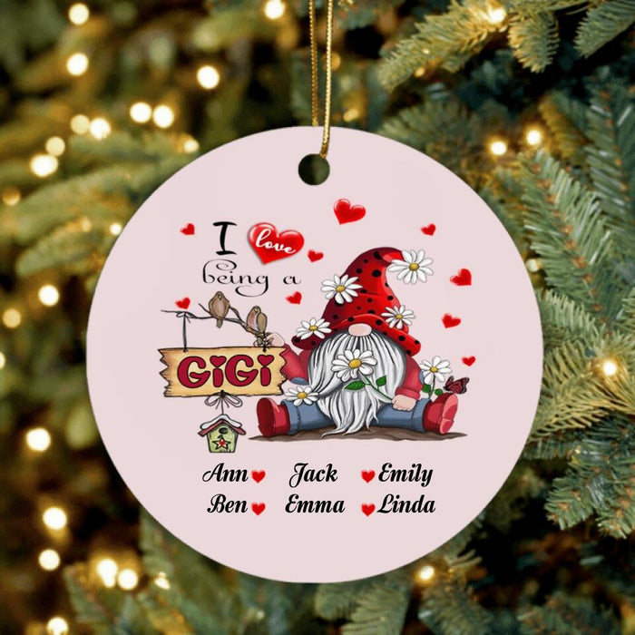 Custom Personalized Grandma Ornament -  Upto 6 Kids - Best Gift For Family - I Love Being A Grammy - R5OIKQ