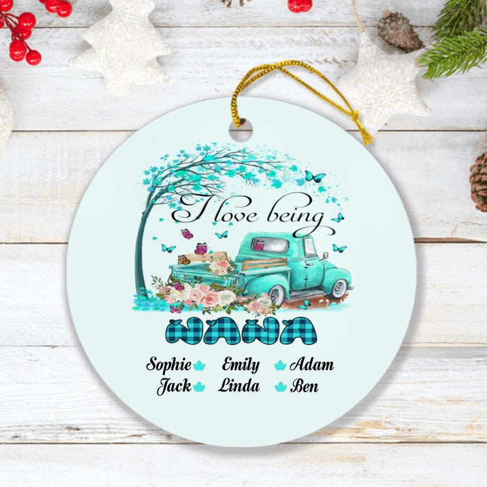 Custom Personalized Grandma Ornament - Upto 6 Kids - Best Gift For Family - I Love Being A Grandny - R5OIKQ