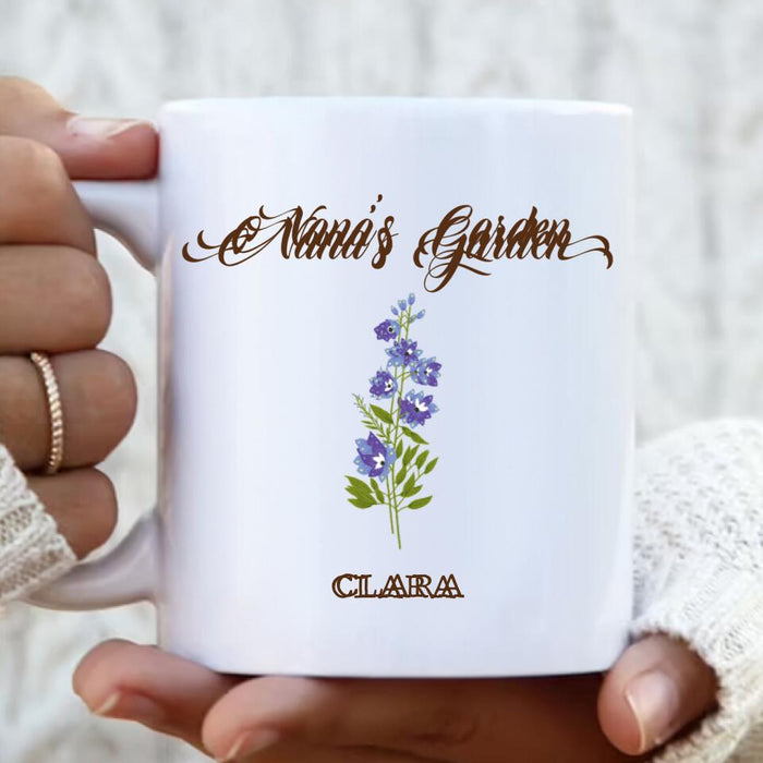 Custom Personalized Nana's Garden Coffee Mug - Gift Idea For Grandma With Upto 9 Grandkids