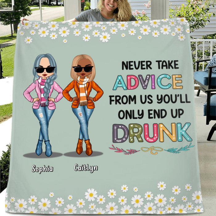 Custom Personalized Best Friends Blanket - Gift Idea For Friends - Up To 5 Friends