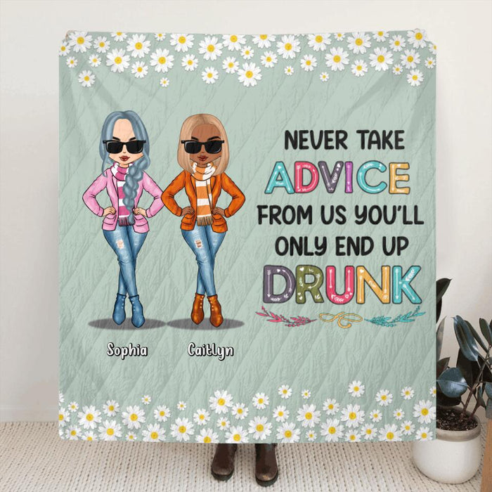 Custom Personalized Best Friends Blanket - Gift Idea For Friends - Up To 5 Friends