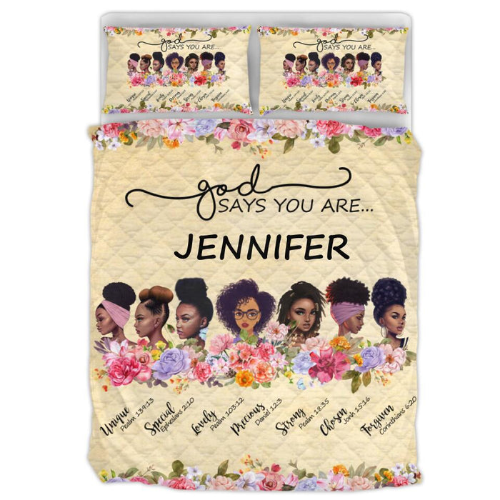 Custom Personalized Quilt Bed Sets - Black Girls -  IWJMRF