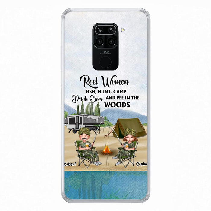 Custom Personalized Fishing Phone Case - Best Gift For Fishing Lovers - Reel Women Fish, Hunt, Camp, Drink Beer And Pee In The Woods - Case For Xiaomi, Oppo And Huawei