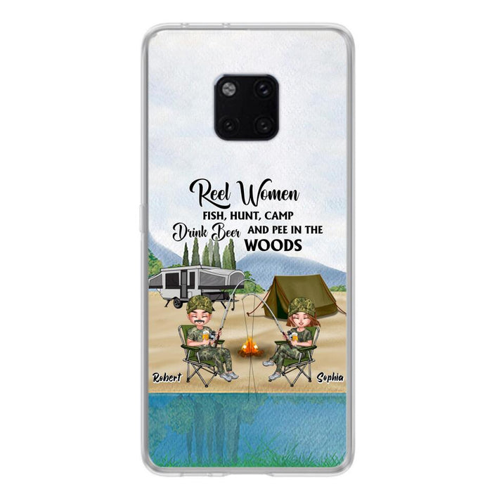 Custom Personalized Fishing Phone Case - Best Gift For Fishing Lovers - Reel Women Fish, Hunt, Camp, Drink Beer And Pee In The Woods - Case For Xiaomi, Oppo And Huawei