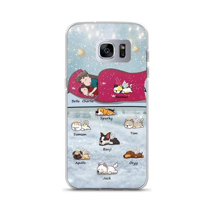 Custom Personalized Couple With Pet Phone Case - Upto 8 Pets - Best Gift For Dog/ Cat Lover - Case For Iphone And Samsung