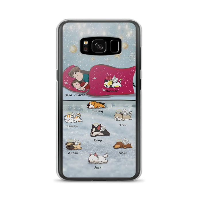 Custom Personalized Couple With Pet Phone Case - Upto 8 Pets - Best Gift For Dog/ Cat Lover - Case For Iphone And Samsung