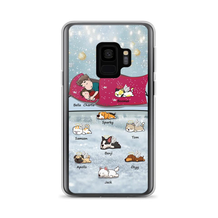 Custom Personalized Couple With Pet Phone Case - Upto 8 Pets - Best Gift For Dog/ Cat Lover - Case For Iphone And Samsung