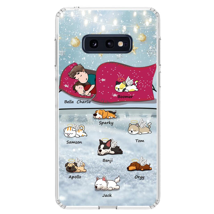 Custom Personalized Couple With Pet Phone Case - Upto 8 Pets - Best Gift For Dog/ Cat Lover - Case For Iphone And Samsung