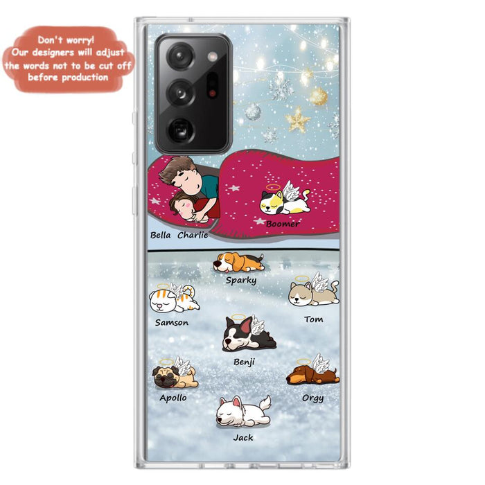 Custom Personalized Couple With Pet Phone Case - Upto 8 Pets - Best Gift For Dog/ Cat Lover - Case For Iphone And Samsung