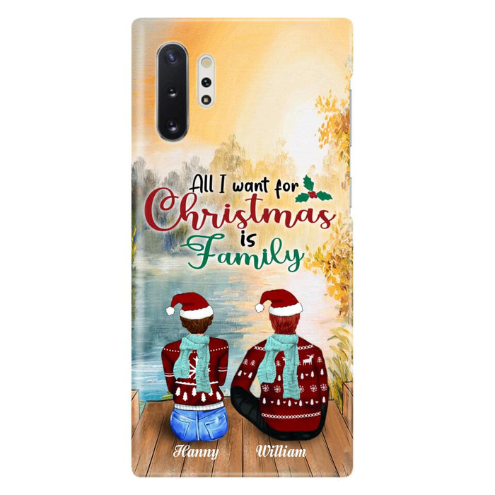 Custom Personalized Family Phone Case - Couple/ Parents With Upto 3 Kids, 3 Pets - Gift For Family - Case For iPhone And Samsung