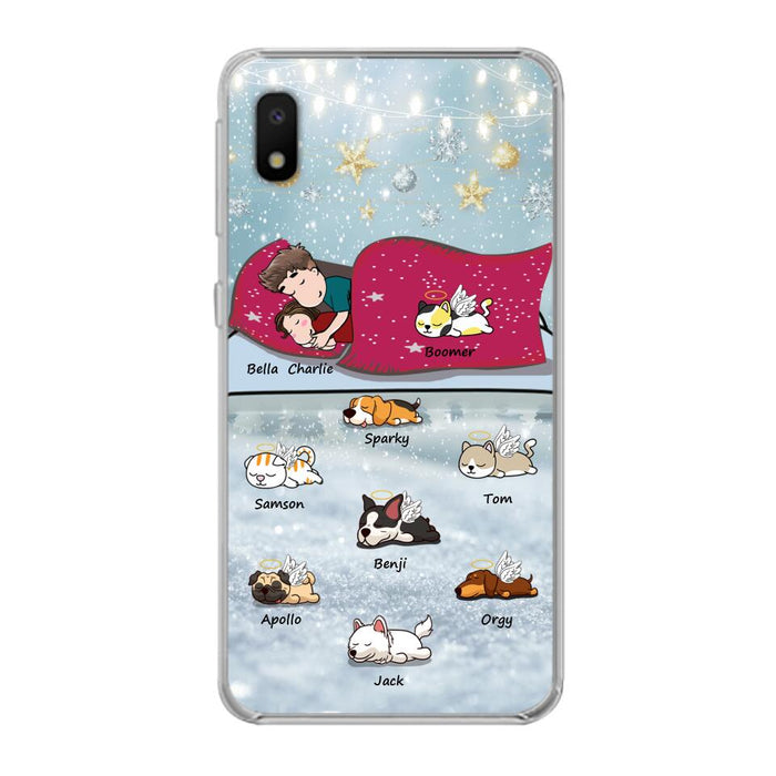 Custom Personalized Couple With Pet Phone Case - Upto 8 Pets - Best Gift For Dog/ Cat Lover - Case For Iphone And Samsung