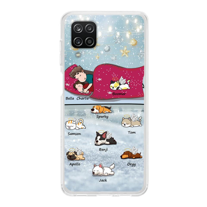 Custom Personalized Couple With Pet Phone Case - Upto 8 Pets - Best Gift For Dog/ Cat Lover - Case For Iphone And Samsung