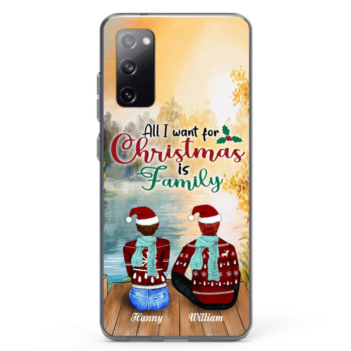 Custom Personalized Family Phone Case - Couple/ Parents With Upto 3 Kids, 3 Pets - Gift For Family - Case For iPhone And Samsung