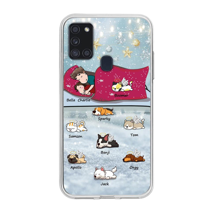 Custom Personalized Couple With Pet Phone Case - Upto 8 Pets - Best Gift For Dog/ Cat Lover - Case For Iphone And Samsung