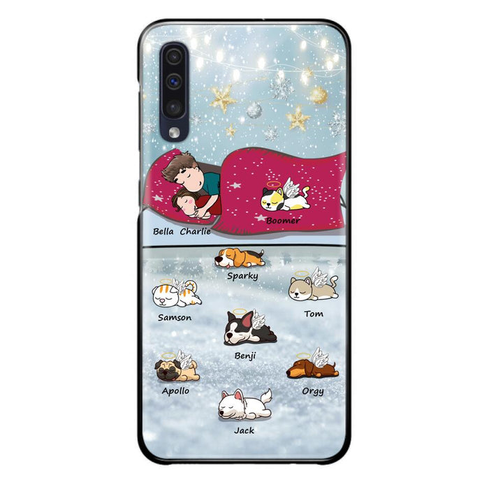 Custom Personalized Couple With Pet Phone Case - Upto 8 Pets - Best Gift For Dog/ Cat Lover - Case For Iphone And Samsung