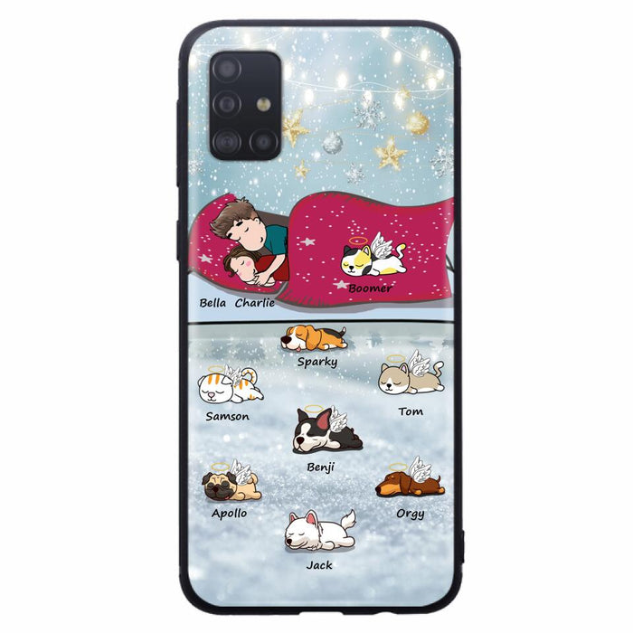 Custom Personalized Couple With Pet Phone Case - Upto 8 Pets - Best Gift For Dog/ Cat Lover - Case For Iphone And Samsung