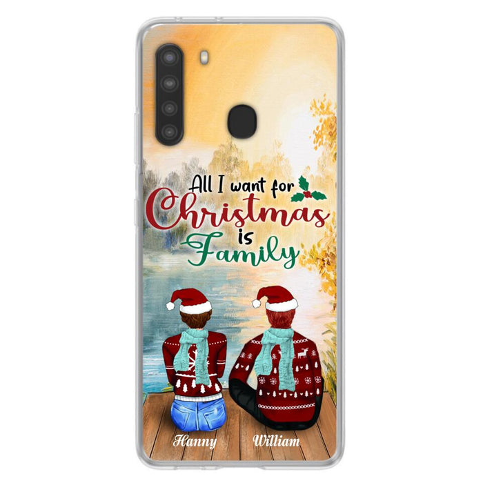 Custom Personalized Family Phone Case - Couple/ Parents With Upto 3 Kids, 3 Pets - Gift For Family - Case For iPhone And Samsung